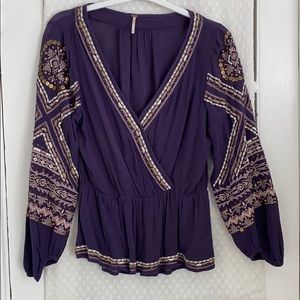 Free People Purple Beaded blouse (MED)